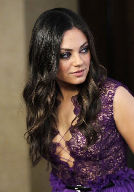 woman in purple lace dress