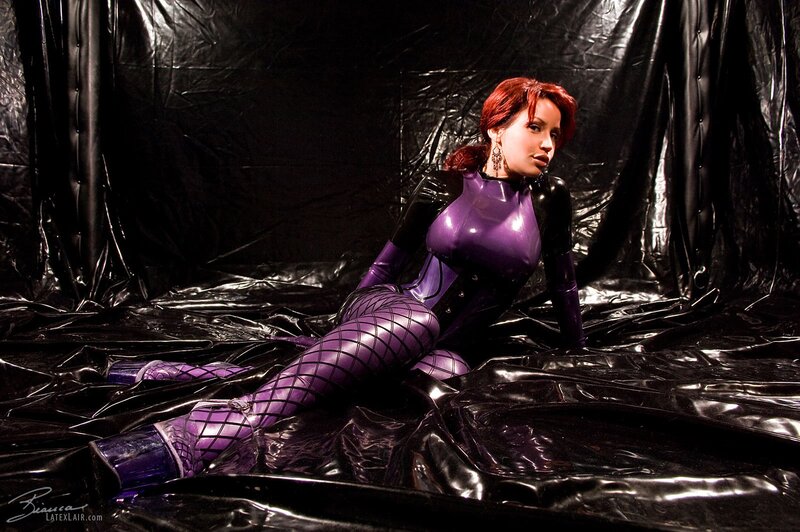 Woman in Purple Latex Suit — Dramatic