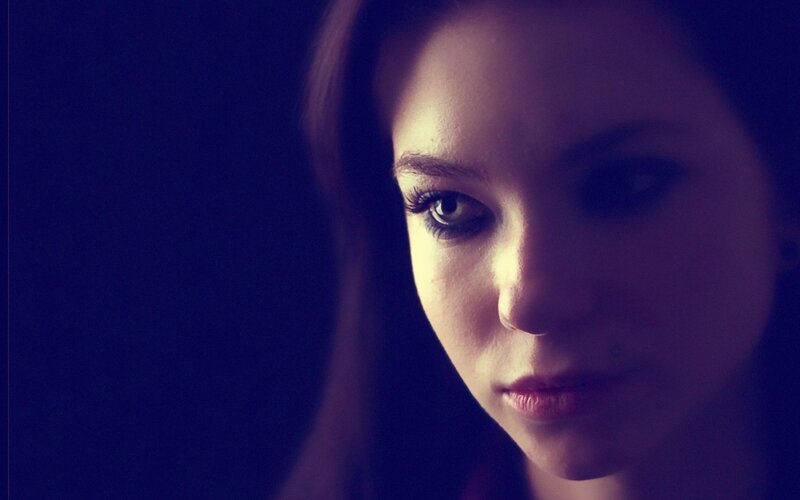woman in purple light
