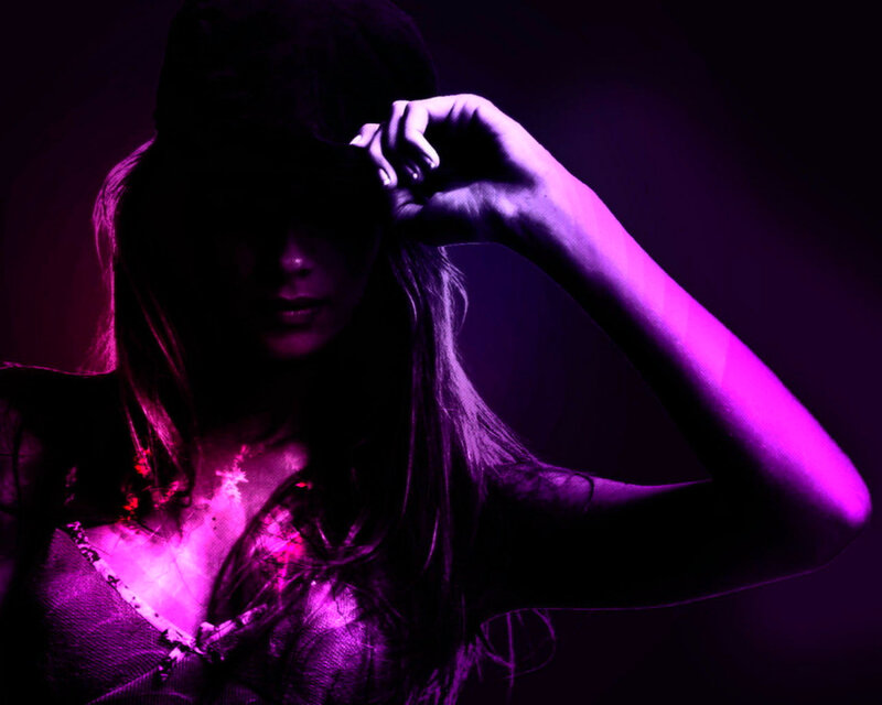Woman in Purple Light — Dramatic