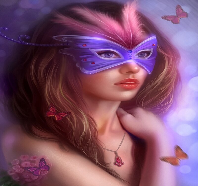 Woman in Purple Mask — Dreamy