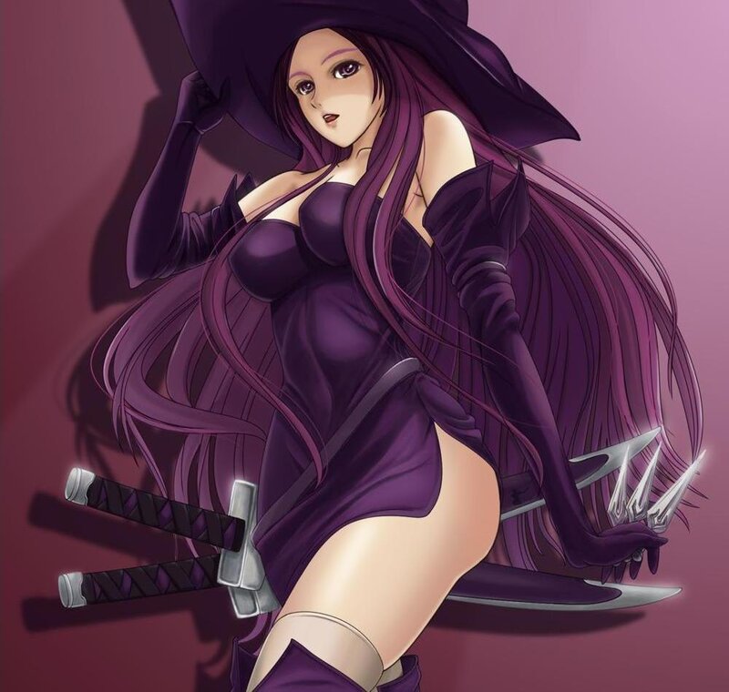 Woman in Purple Outfit — Dramatic, Anime