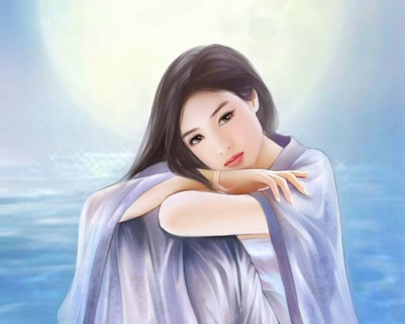 Woman in Purple Robe — Blue