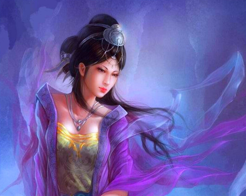 Woman in Purple Robe — Dramatic, Digital Art