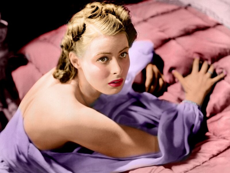 Woman in Purple Robe — Dramatic, Photograph, Bed