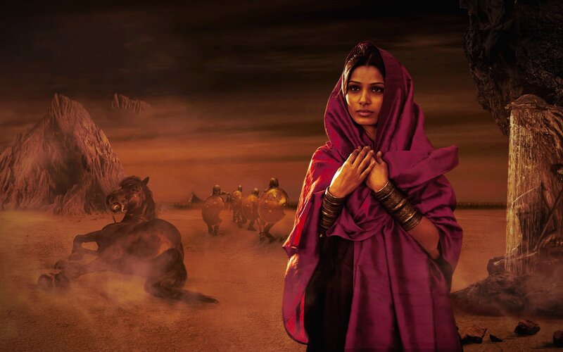 Woman in Purple Robe — Dramatic, Sunset, Digital Art