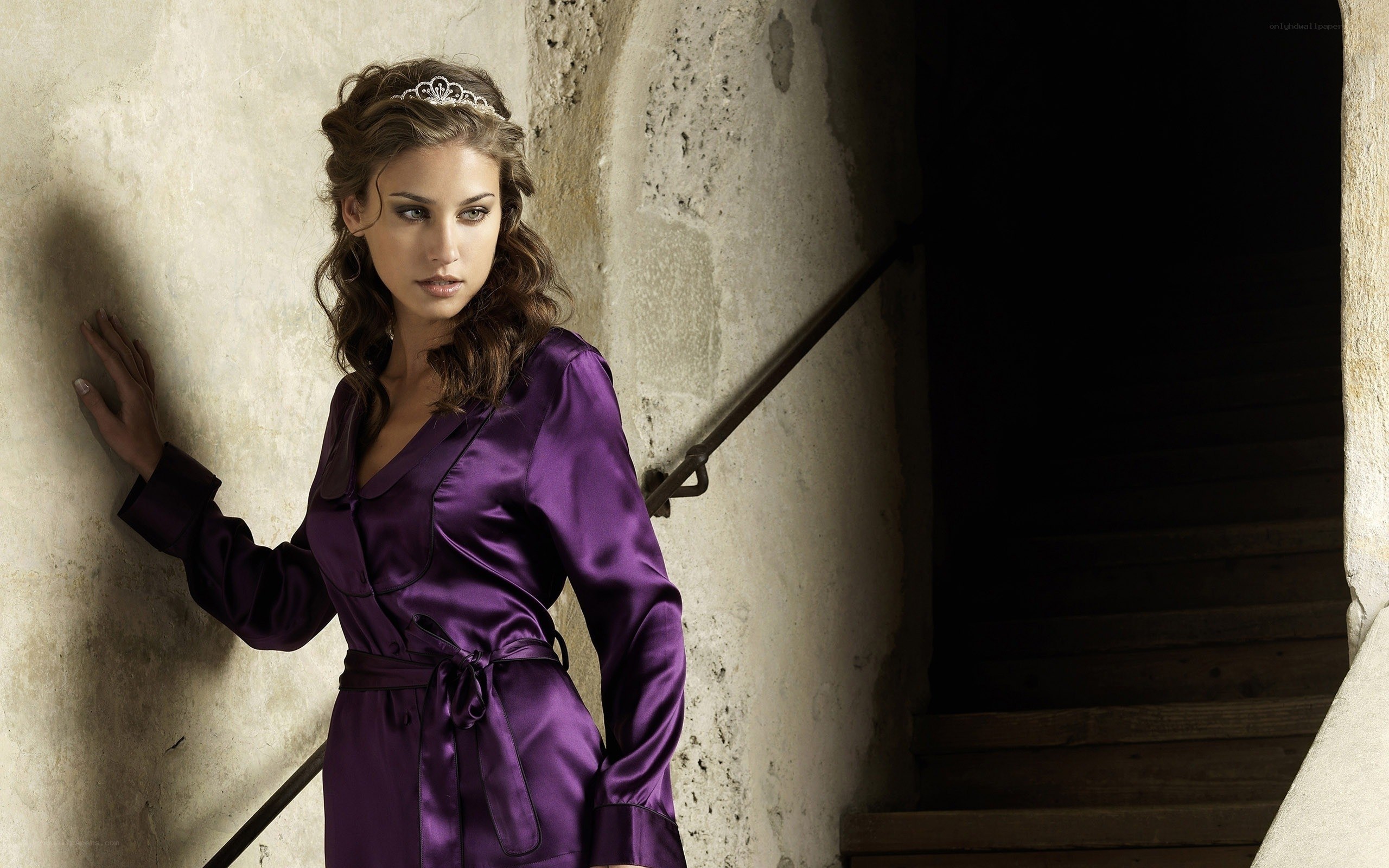 woman in purple robe