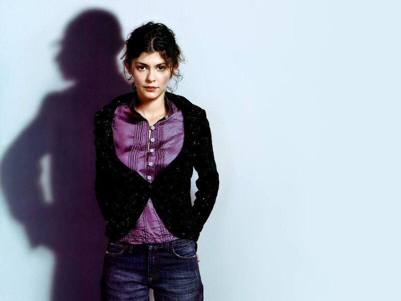 Woman in Purple Shirt — Neutral, Photograph, Shadow