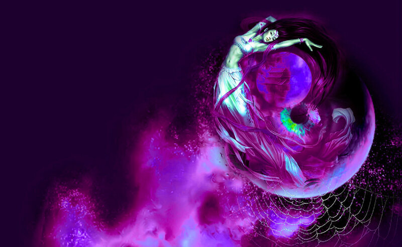 Woman in Purple Sphere