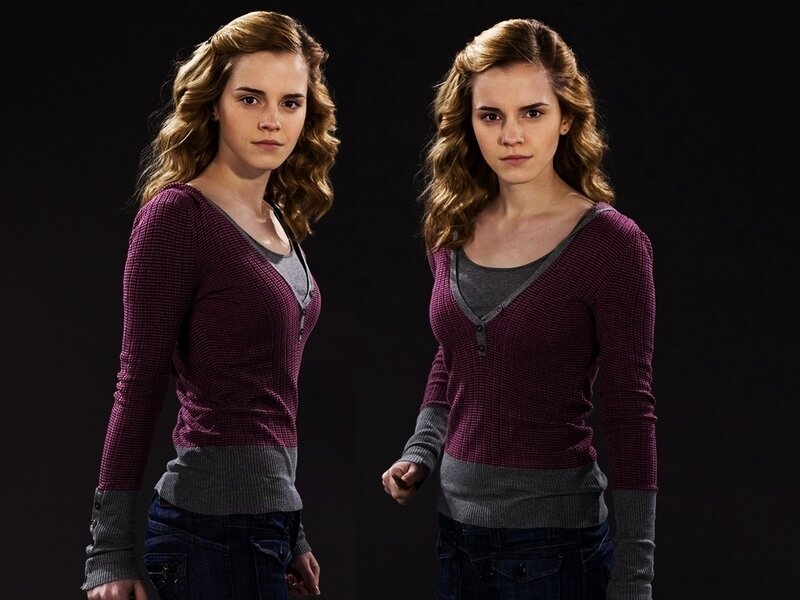 Woman in Purple Sweater — Serious