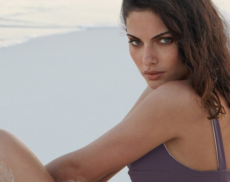Woman in Purple Swimsuit — Calm, Afternoon