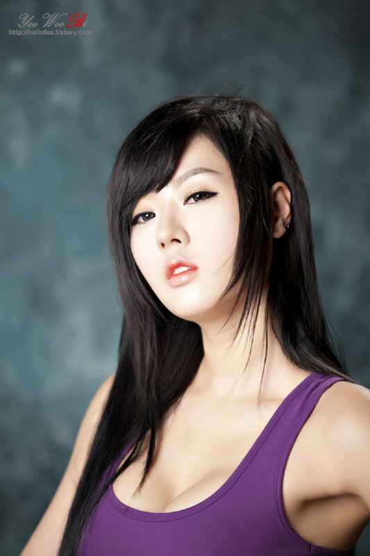 woman in purple top