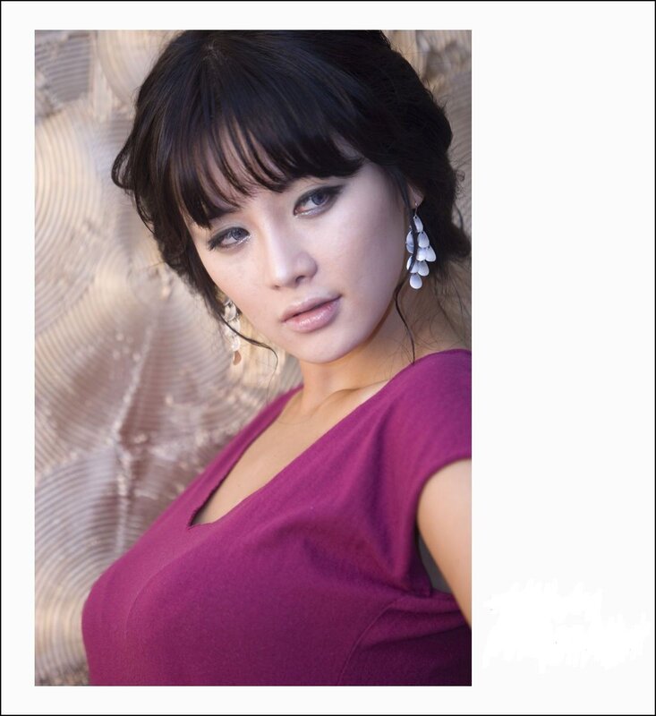 woman in purple top