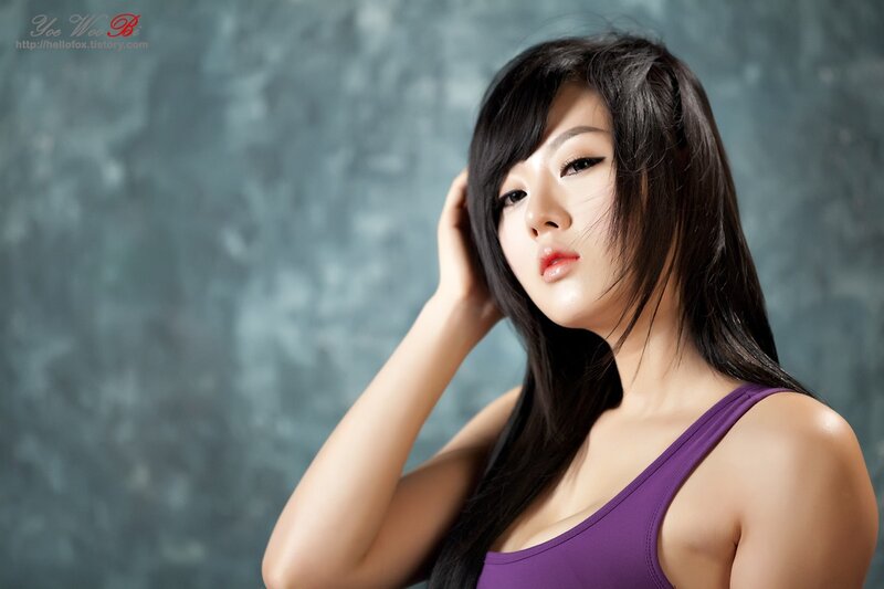 woman in purple top