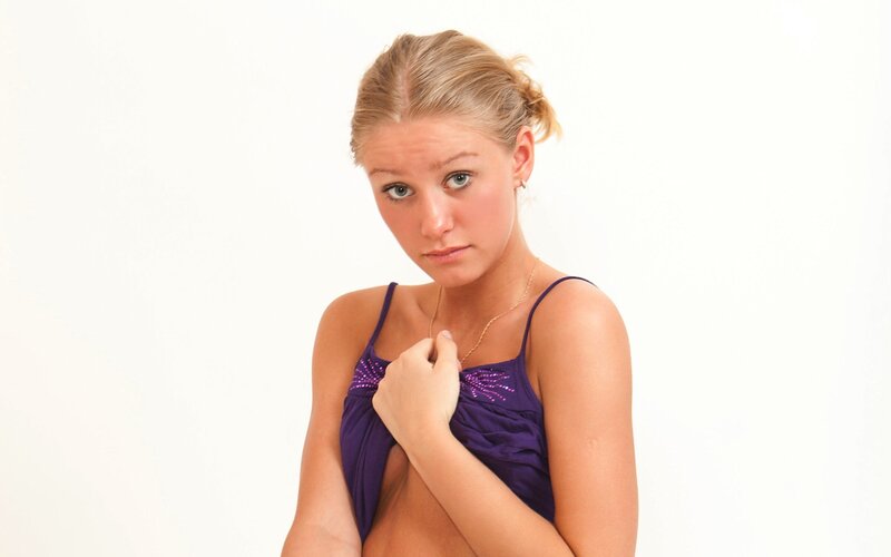 woman in purple top