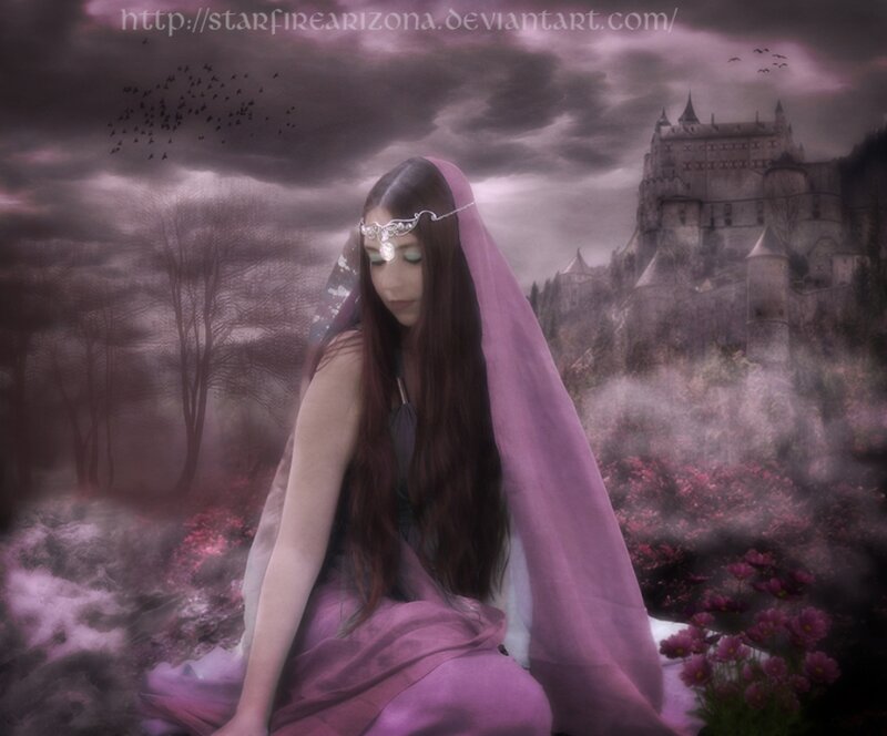 Woman in Purple Veil