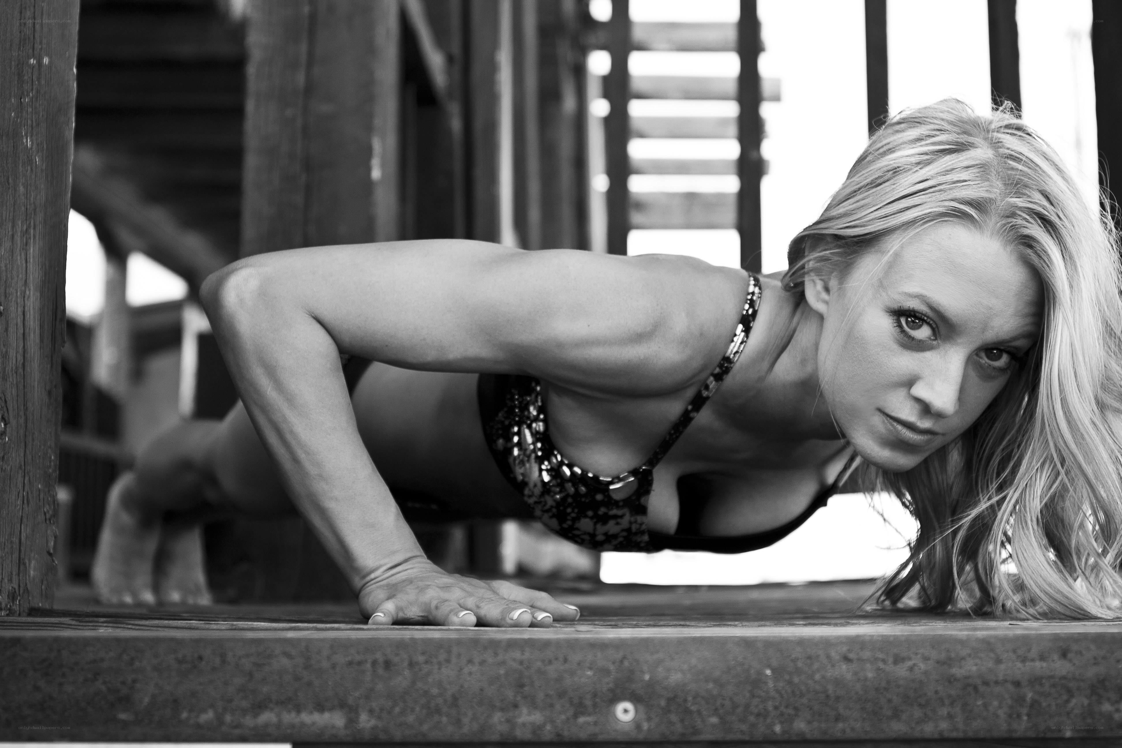 woman in push-up pose