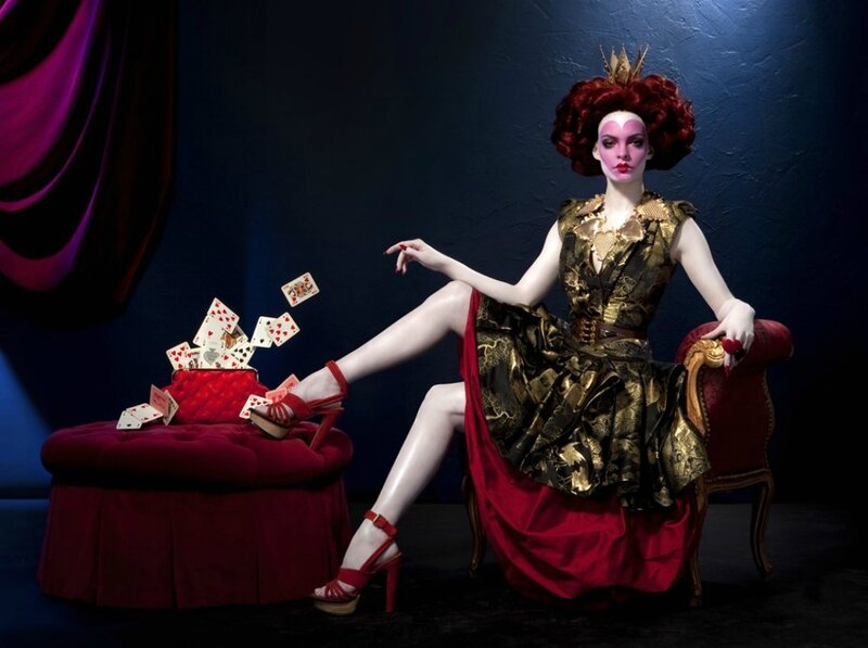 Woman in Queen Costume — Black, Dramatic