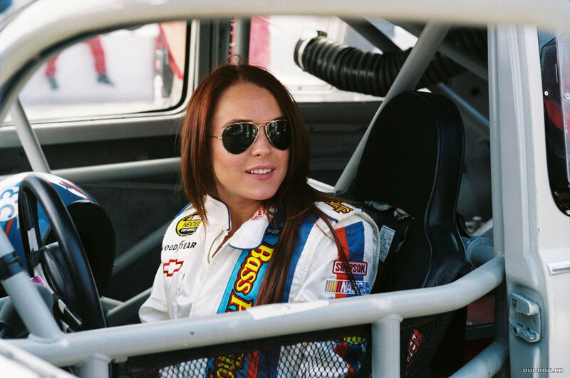 Woman in Race Car — White