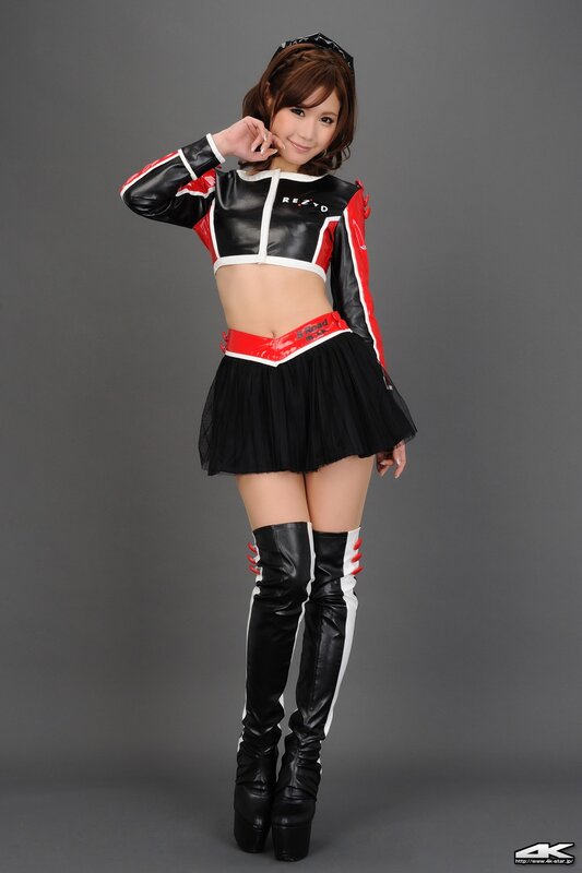 woman in racing outfit