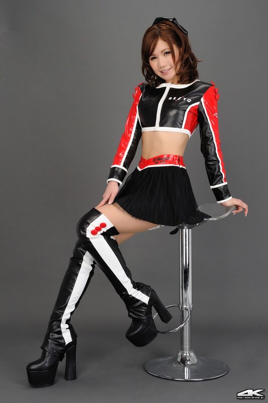 woman in racing outfit