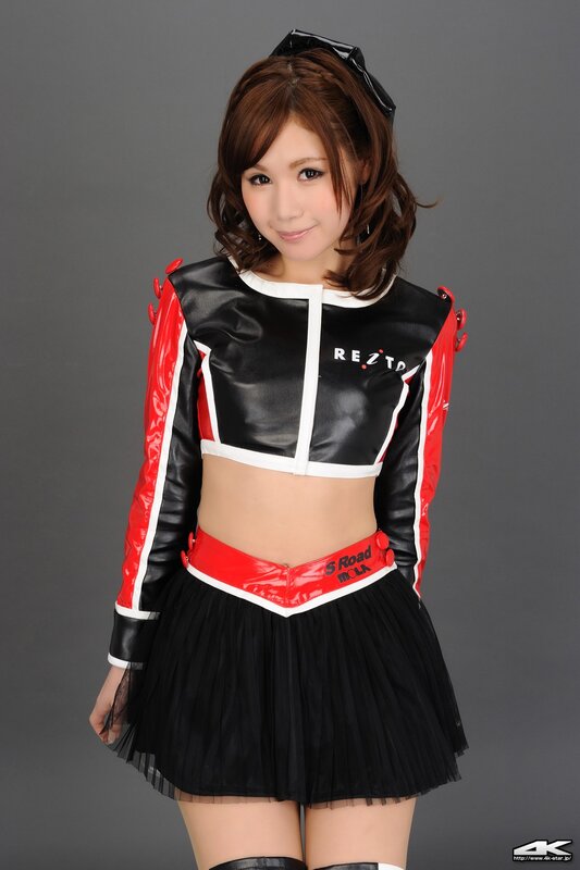 Woman in Racing Outfit — Black, Neutral, Photograph