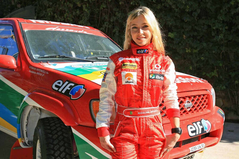 Woman in Racing Suit — Red, Confident