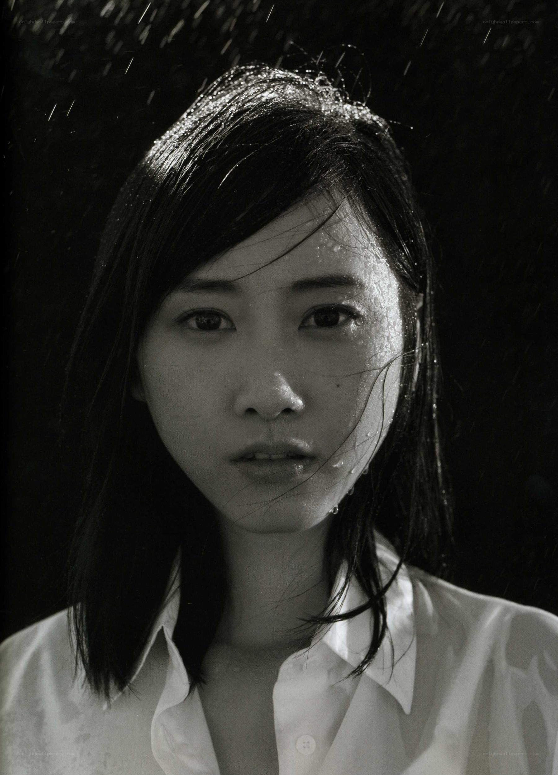 woman in rain