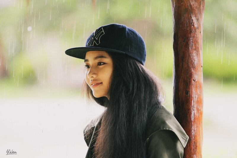 Woman in Rain — Black, Calm