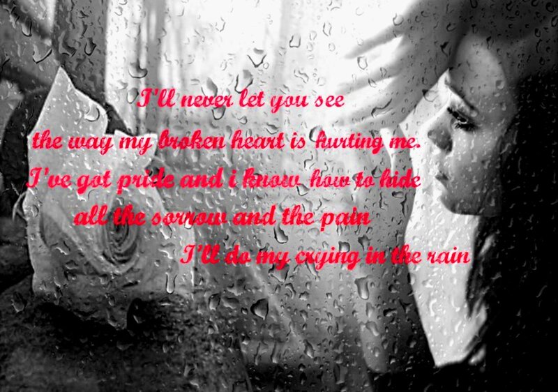 Woman in Rain — Black, Melancholic, Photograph