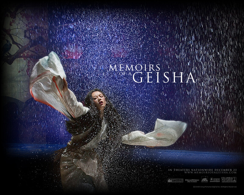 Woman in Rain — Blue, Dramatic, Night, Photograph