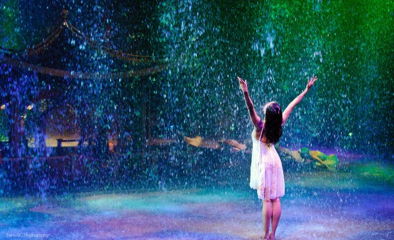 Woman in Rain — Blue, Dreamy