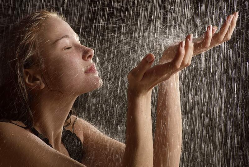 Woman in Rain Shower — Brown