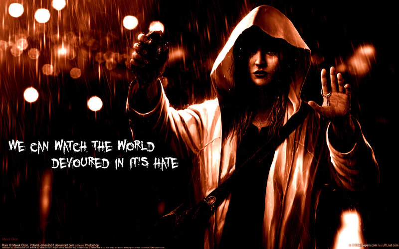 woman in rain with quote