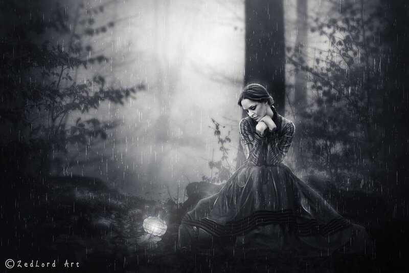 Woman in Rainforest — Black