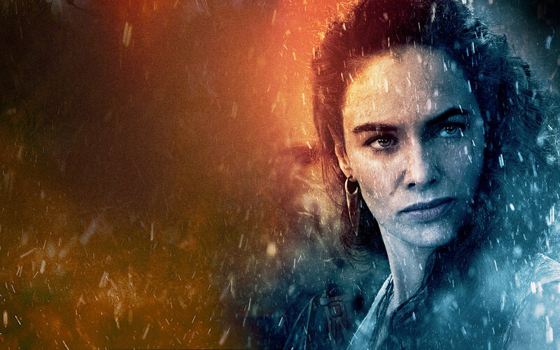 Woman in Rainstorm — Orange
