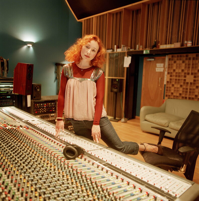 woman in recording studio