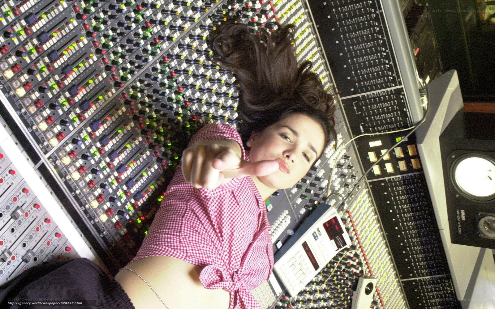 woman in recording studio