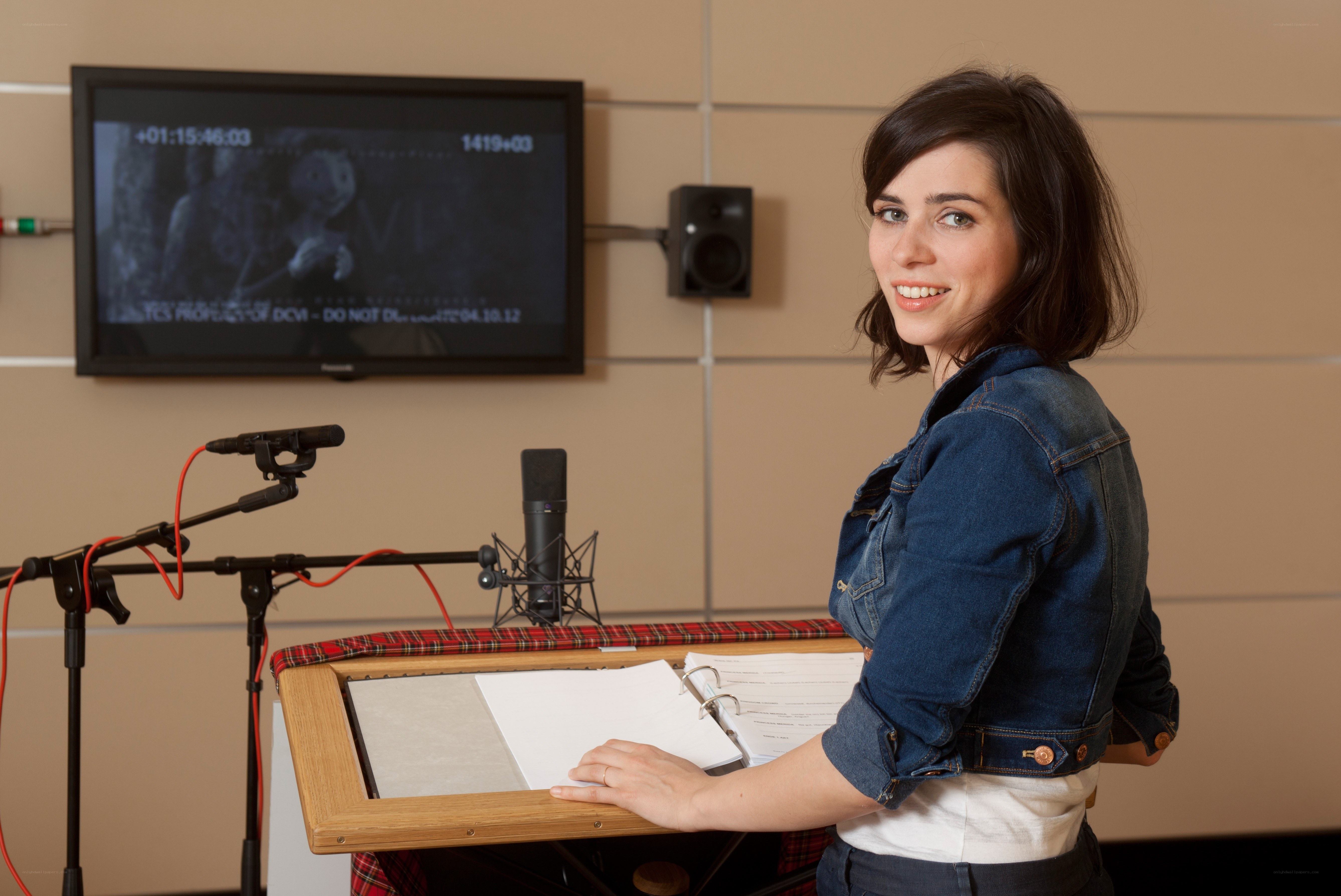 Woman in recording studio