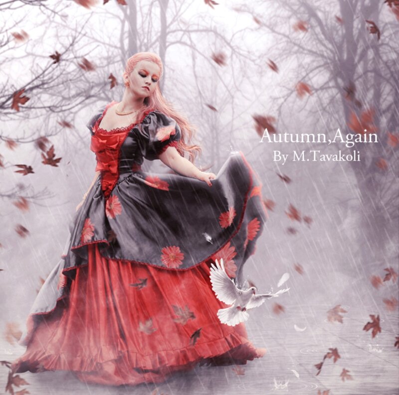 Woman in Red and Black Dress — Melancholic