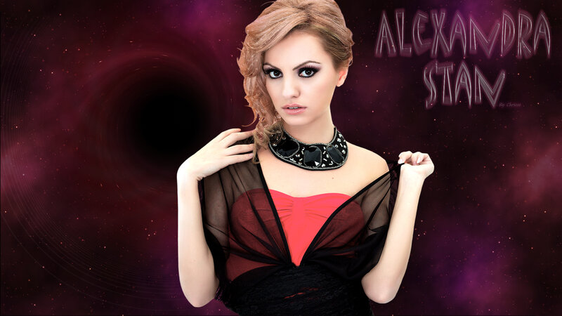 Woman in Red and Black Dress — Purple