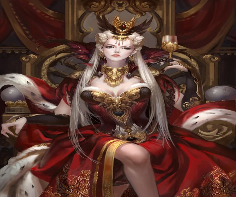Woman in Red and Gold