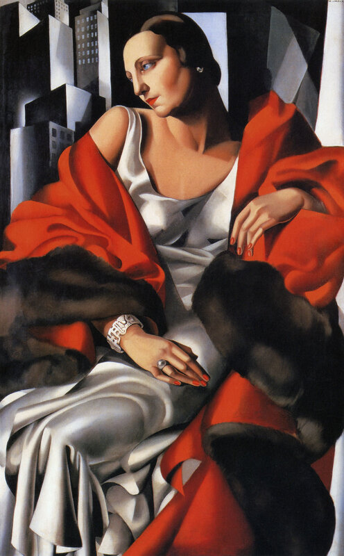 Woman in Red and Silver