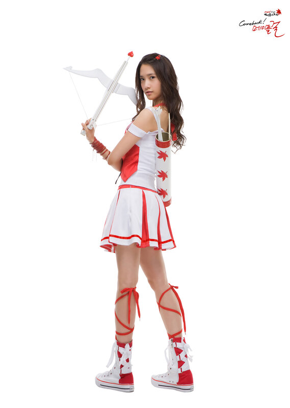 woman in red and white costume