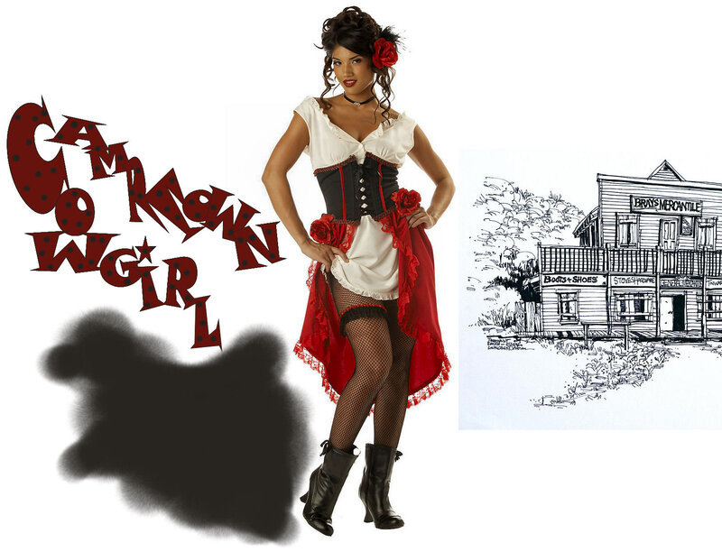 Woman in Red and White Costume — Dramatic