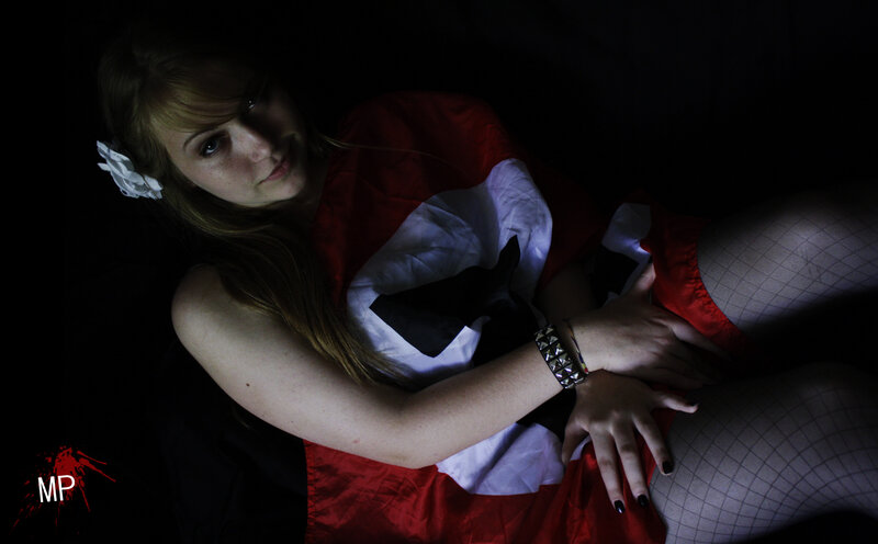 woman in red and white costume