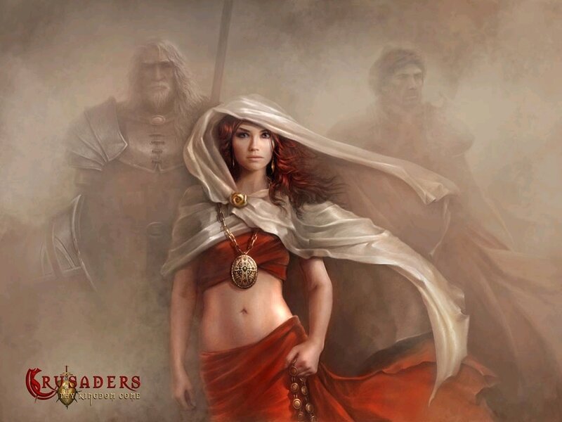 Woman in Red and White — Dramatic