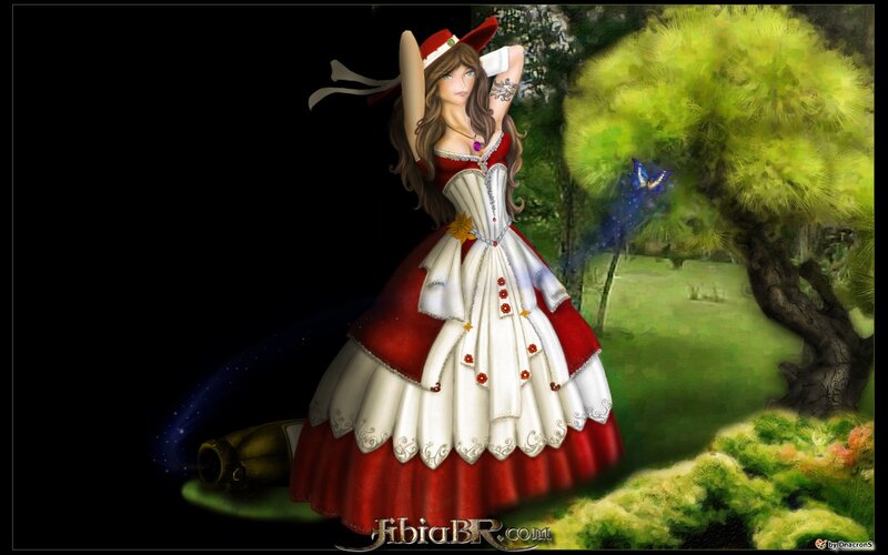 Woman in Red and White Dress — Serene, Night