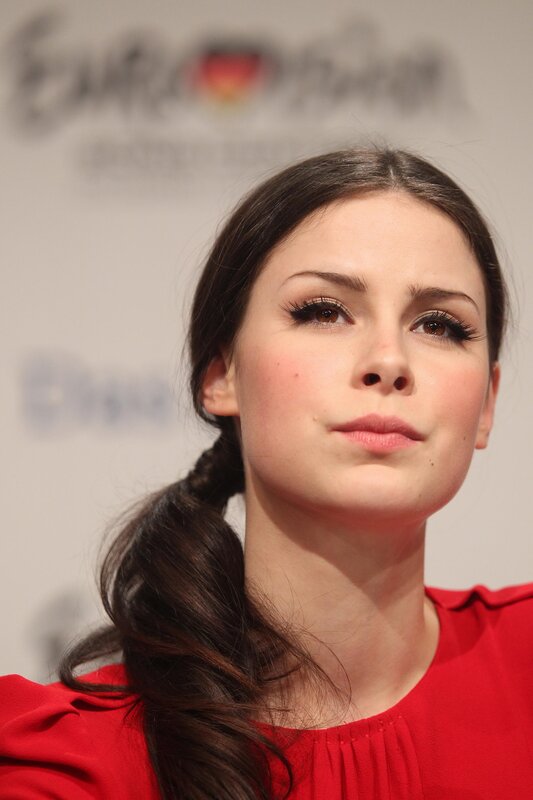 woman in red at event