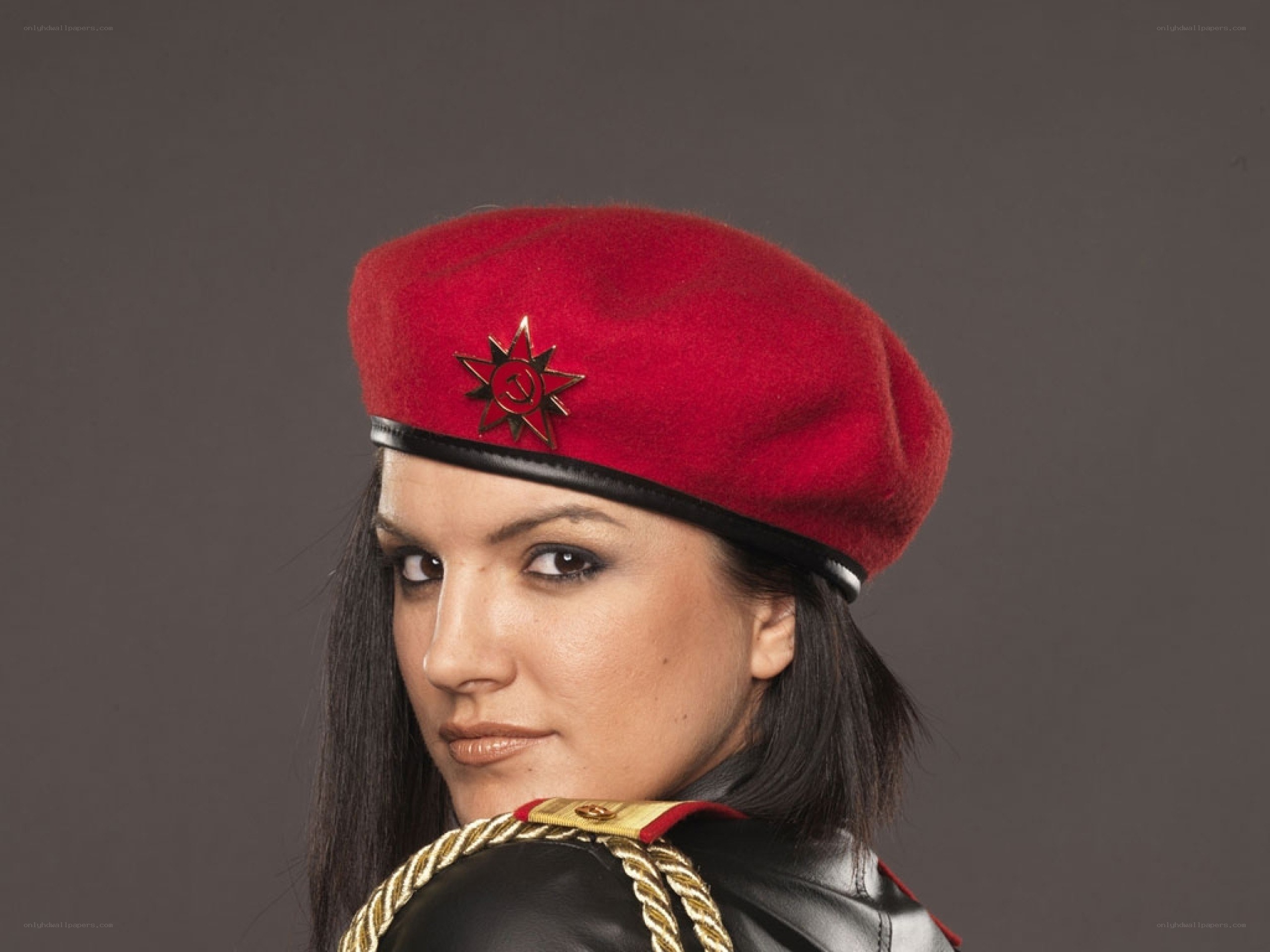 woman in red beret